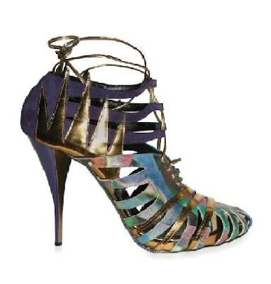 A Woman and her Shoes.: Pierre Hardy Metallic Strappy Platform Lace-Up ...