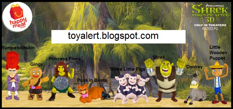 shrek happy meal toys