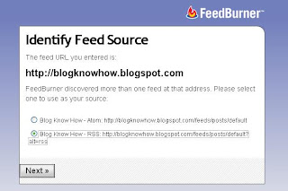 Identify Feed Source - Choose RSS