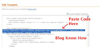 Add Feedburner FeedFlare Code into Your Blogger Template