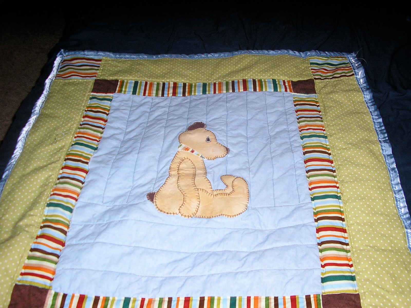 Niki's Quilted Journey Baby Quilt with Applique and Easy Binding