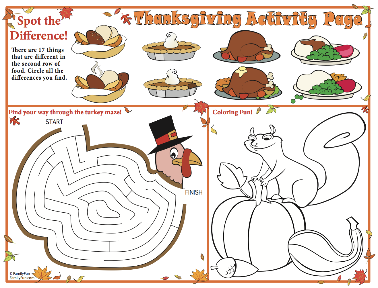 Free Printable Activities For Thanksgiving