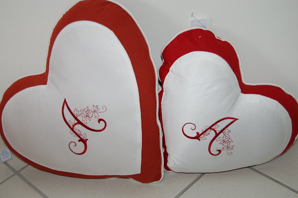 Coussins coeurs Amarelle