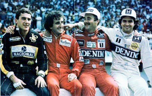 Airton Senna, Prost, Mansell e Piquet