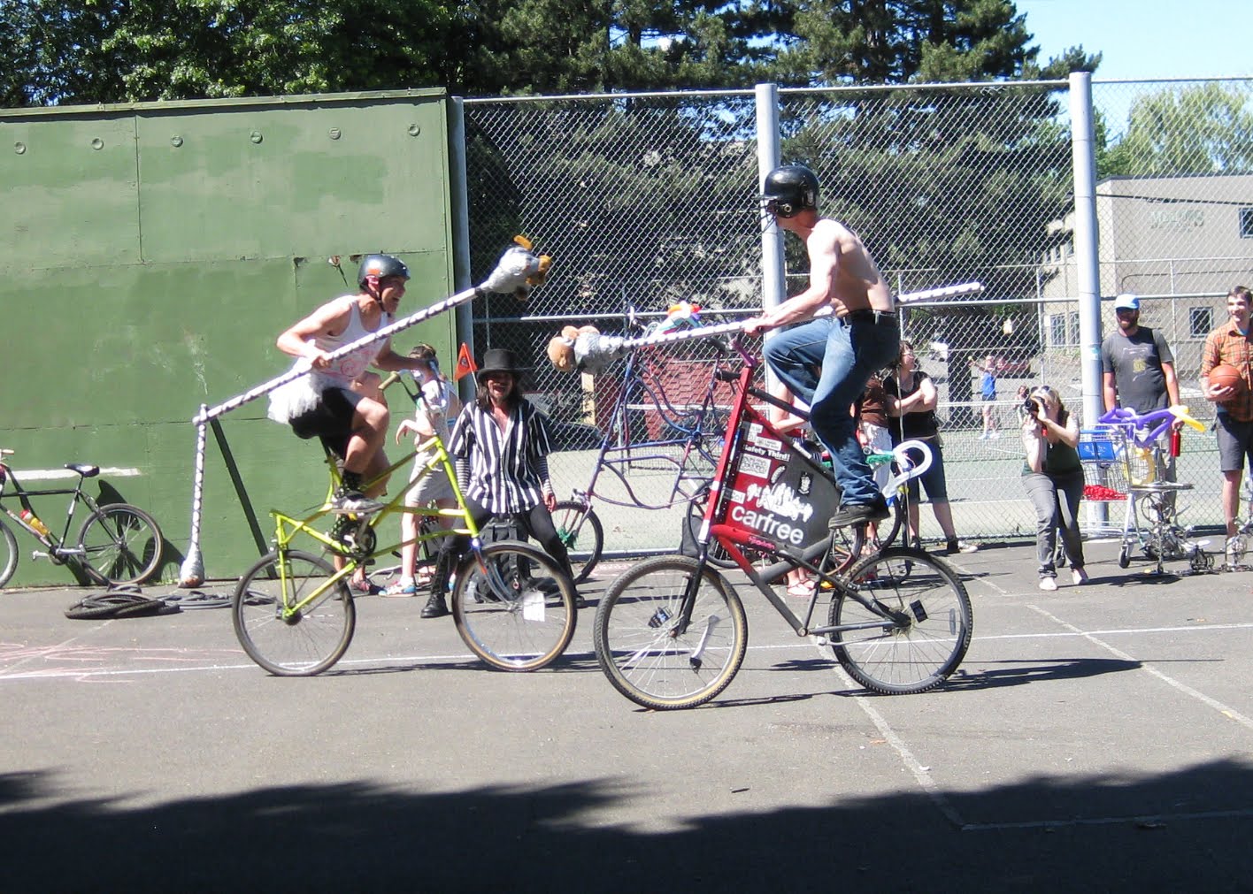 Hands on Portland Bike Jousting
