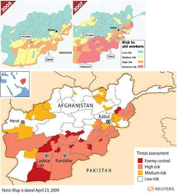 Geographic Travels: Map of Taliban Control in Afghanistan in 2009