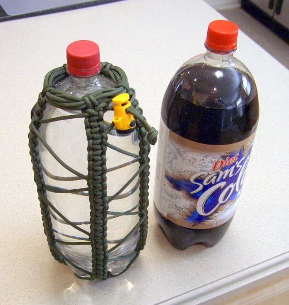 Paracord holder for a 2 liter soda bottle