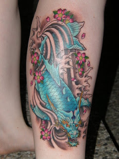 Amazing Art of Calf Japanese Tattoo Ideas With Koi Fish Tattoo Designs With Image Calf Japanese Koi Fish Tattoo Gallery 6