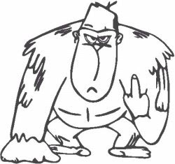 monkey flip off