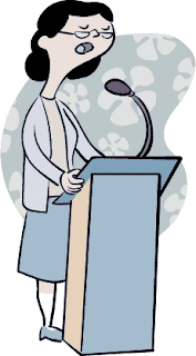 Woman teacher podium school lecture