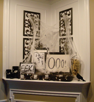 fun Halloween mantel with at home art