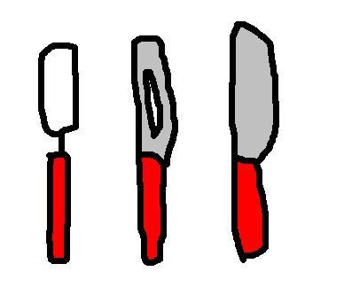 Palitas destripadoras que usaba en el fish factory