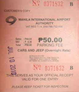 manila airport naia terminal 2 overnight parking fee