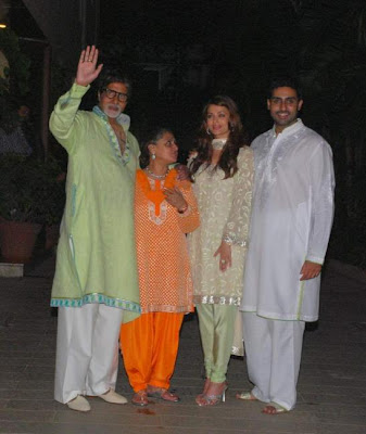 Aishwarya Rai, Abhishek, Jaya Bachchan at Big B's Birthday - Photos