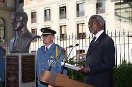 Unveiling of the bust of Sergio Vieira de Mello on 28 June 2007 at Palais Wilson, in Geneva
