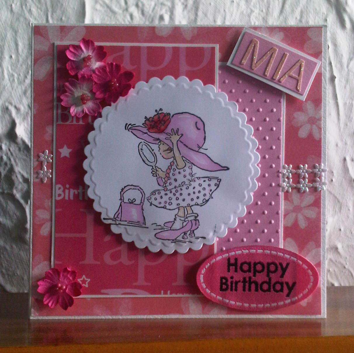 Aunty Sue's Craft Cavern: Birthday card for Mia