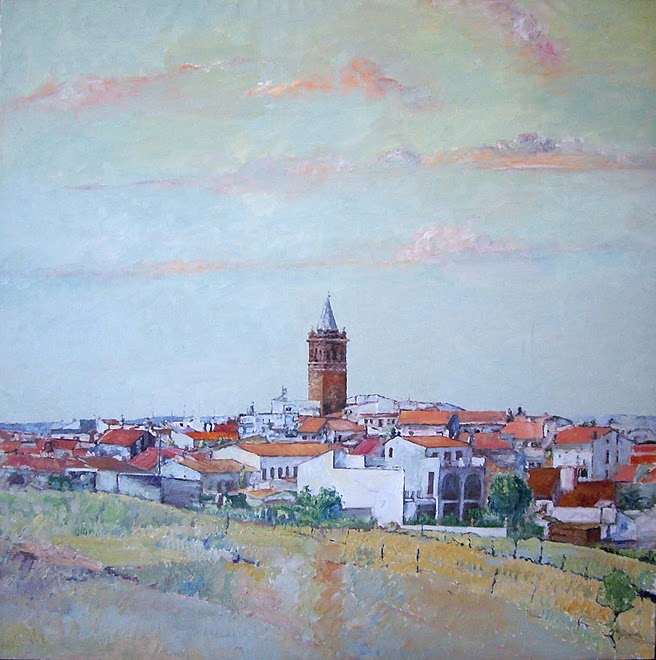 zalamea desde los gonzalez, óleo lienzo 75x75 cm