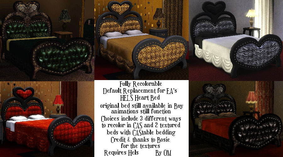 Fully Recolorable Version of the EA Vibrating Heart Bed from HELS by Om