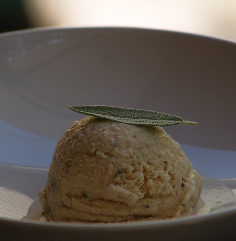 Aubergine, Sweet & Green Sage Ice Cream with Brown Sugar