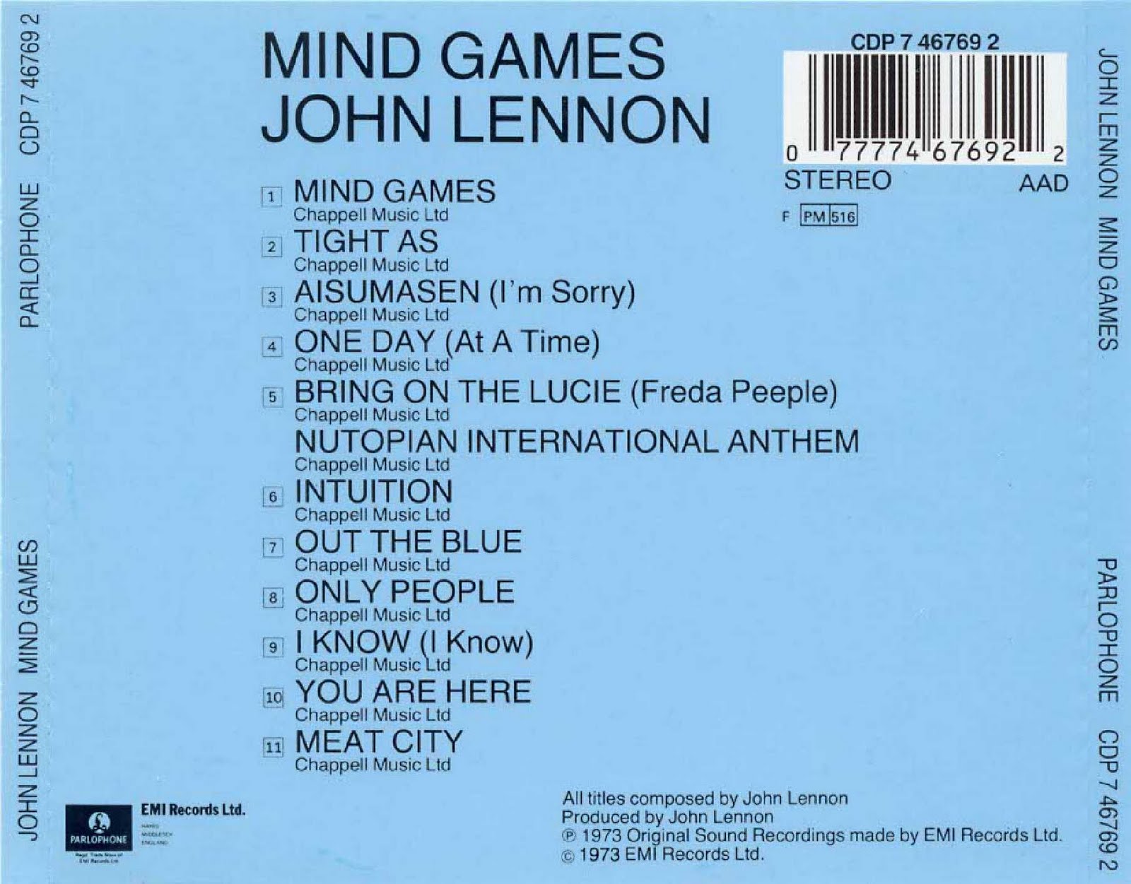 MUSIK LEGENDA John Lennon 1973 Mind Games MUSIK LEGENDA John Lennon 1973 Mind Games