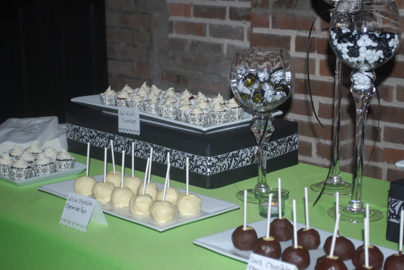 Kristin's Kitchen Adventure Black and White Dessert Table