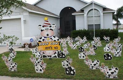 birthday 40th yard decorations lawn outdoor party jeff surprise flocking tampa call fl today apollo beach display his great signs