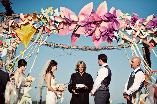 This teal and yellow circus wedding AHEM found via Style Me Pretty 