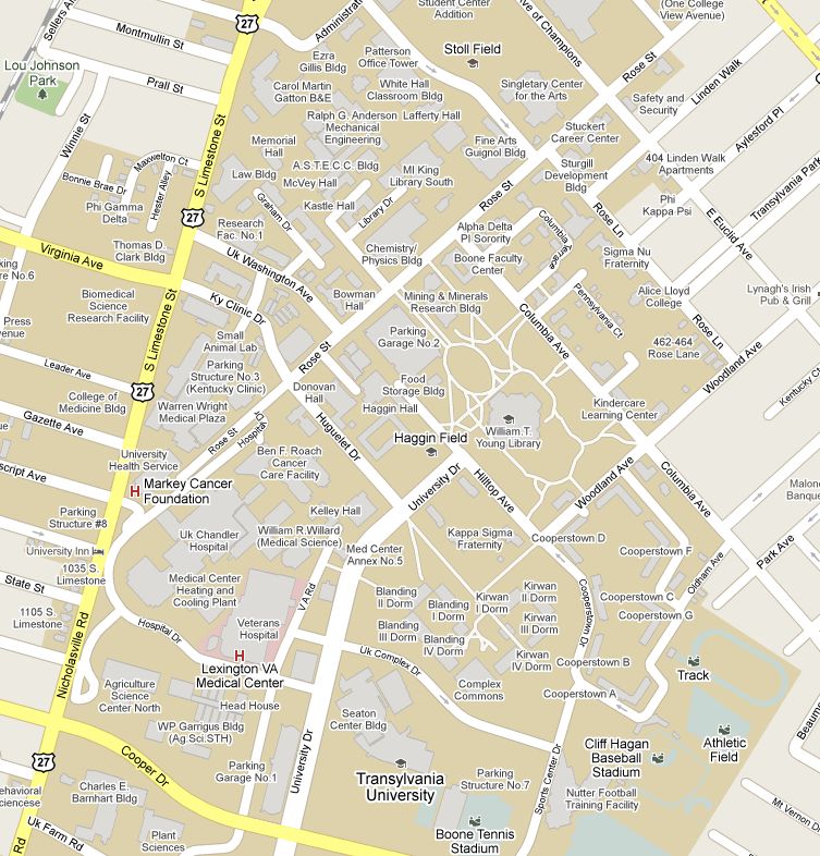 University Of Kentucky Campus Map Map