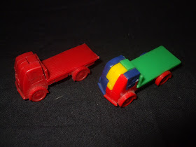 RARE KELLOGG'S PLASTIC JIG TOY Red LORRY Issued 1959-1960's 