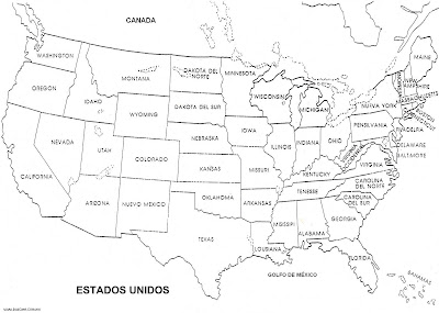 Curso de Historia Universal Contemporánea: Mapa de los Estados Unidos