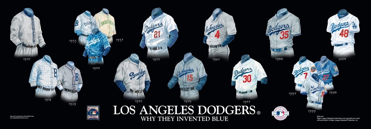 Los Angeles Dodgers Uniform and Team History  Heritage Uniforms and