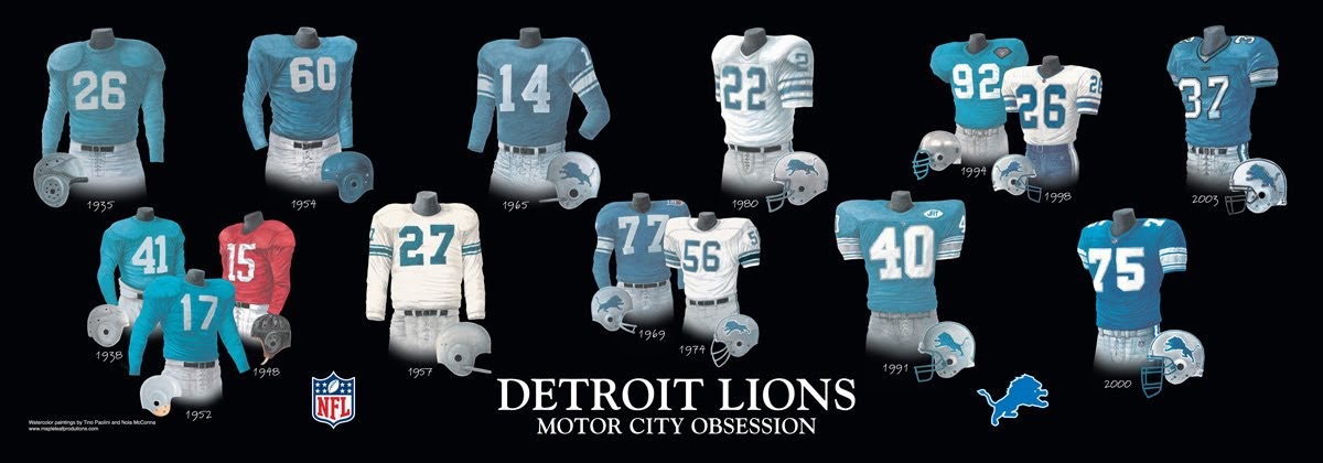detroit lions jerseys over the years