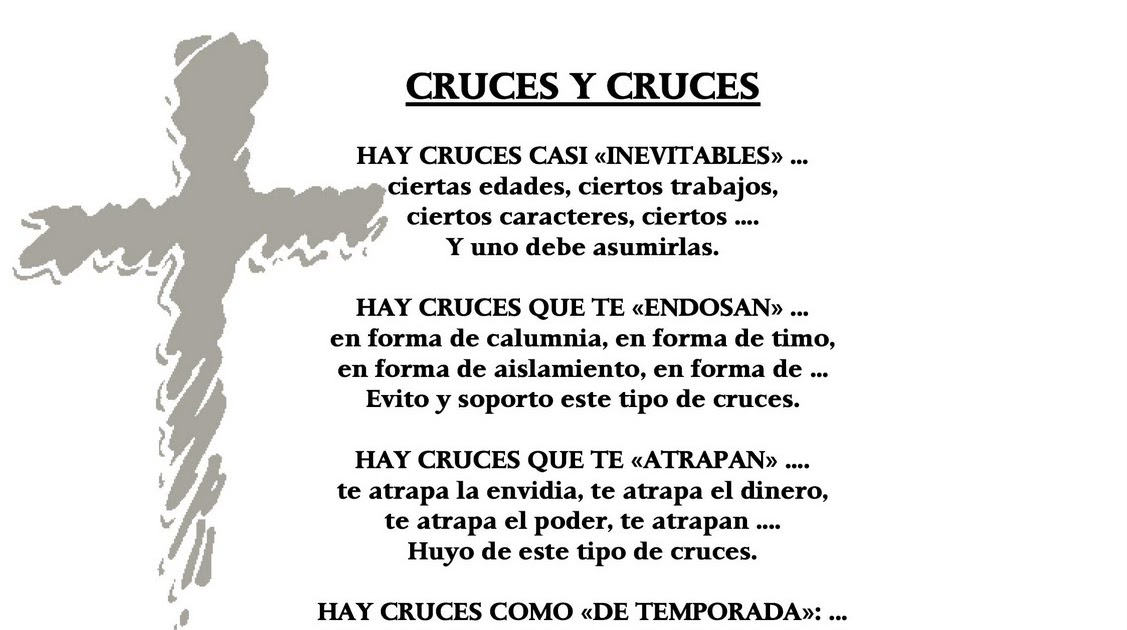 Sal que sala, luz que brilla CRUCES Y CRUCES