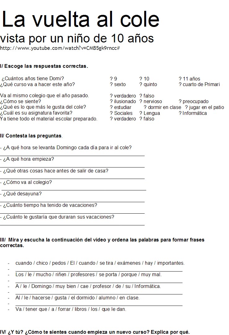 La Vuelta Al Cole De Tekendo Les quichotteries de Delphine: Video Vuelta al cole