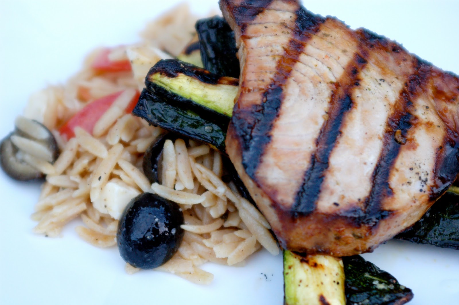 Simply Fit Mama Grilled Tuna Italian Pasta Salad Grilled Zucchini