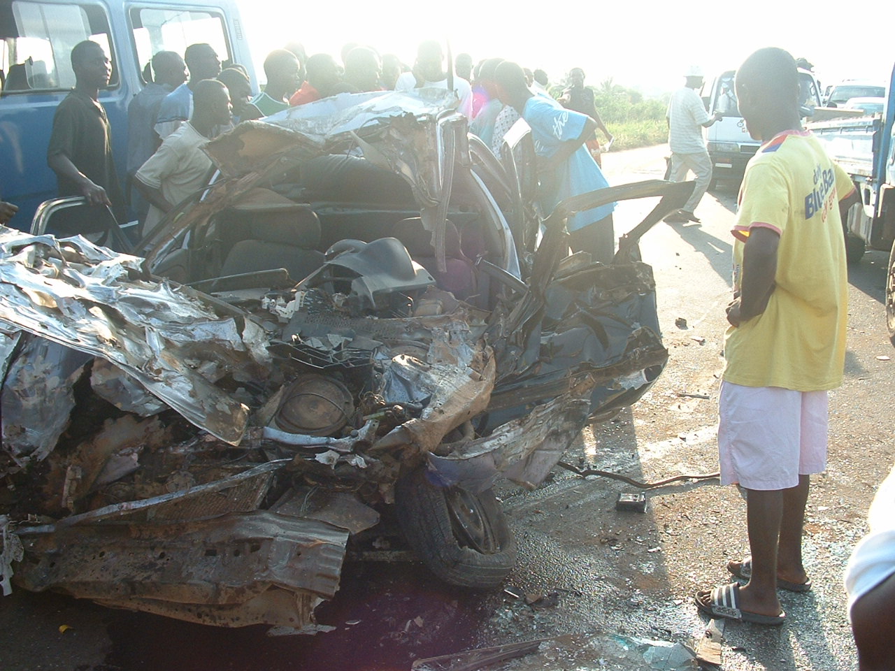 GHANA POLITICS SEVEN VEHICLES IN TETEGU ACCIDENT