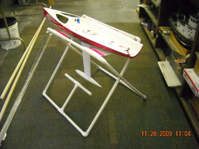 IOM sailboat build: PVC boat stand