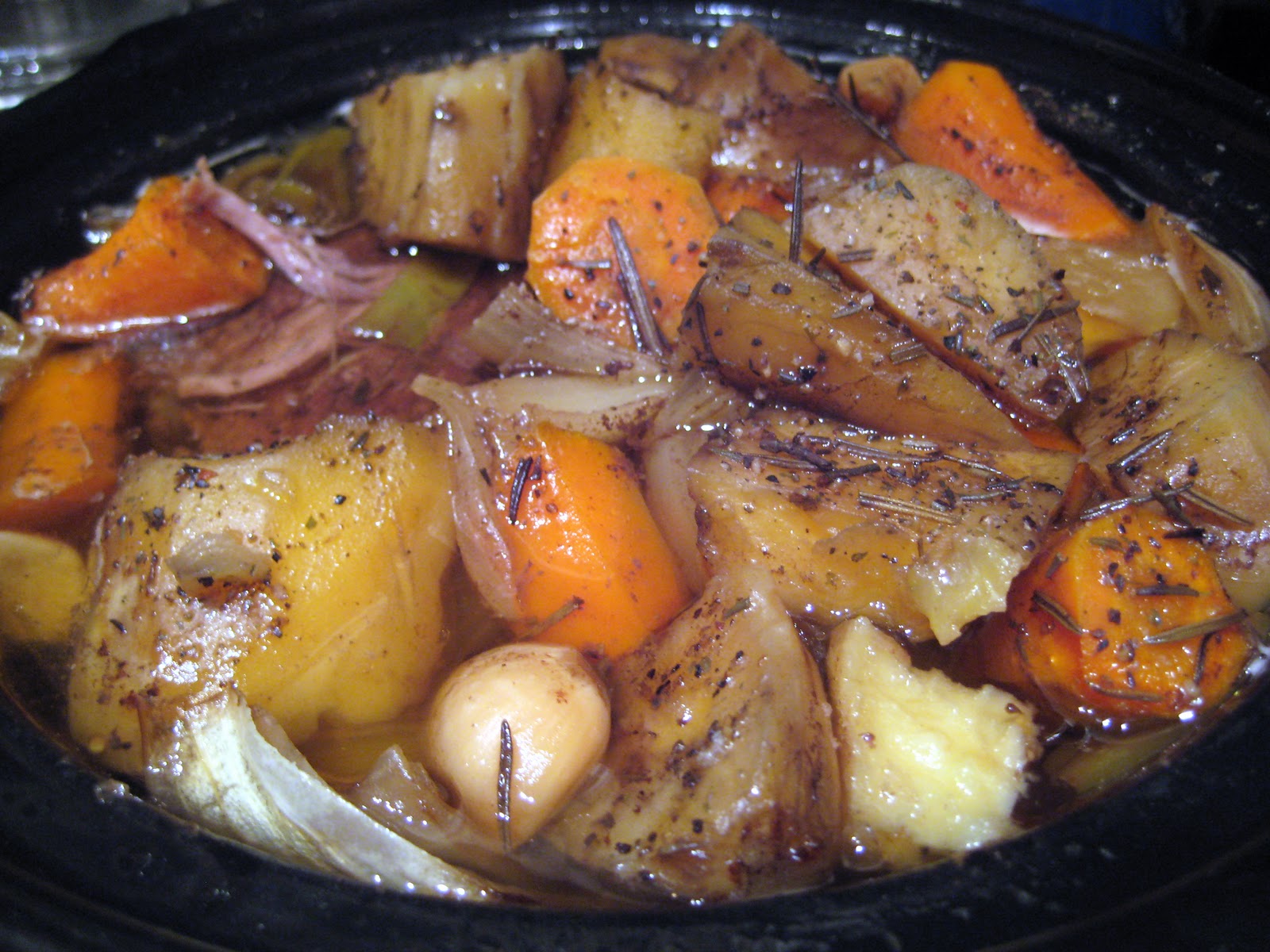Starting to Simmer Sweet Potato Pot Roast