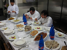 The Chefs enjoying the fruits of their teaching
