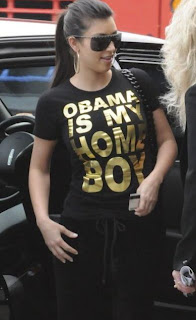 Kim Kardashian wears a Barack Obama shirt at LAX