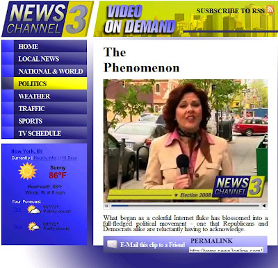 Channel 3 News covers 2008 presidential election
