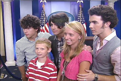 Fans pose with The Jonas Brothers at the White House Press Corps - Photo courtesy of Fox 5 News