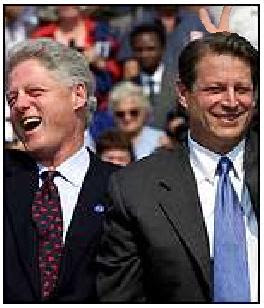 Bill Clinton on the campaign trail with Al Gore - shopped