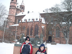 Ashton and Ethan standing in front of St. Peter's Cathedral