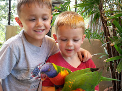 Ashton and Ethan with Parrot