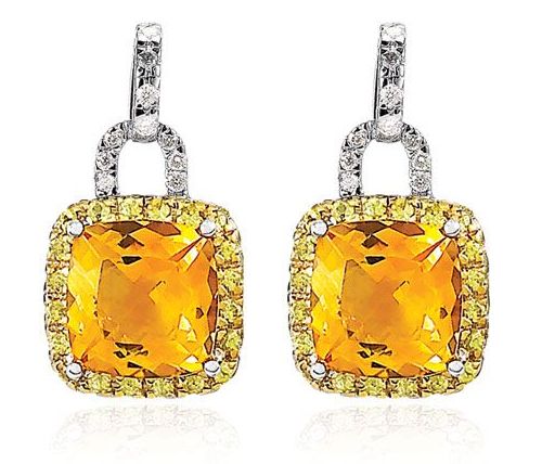 Citrine and Sapphire Earrings
