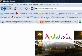 Pantallazo Junta Andalucia donde no se ve el title de la página web