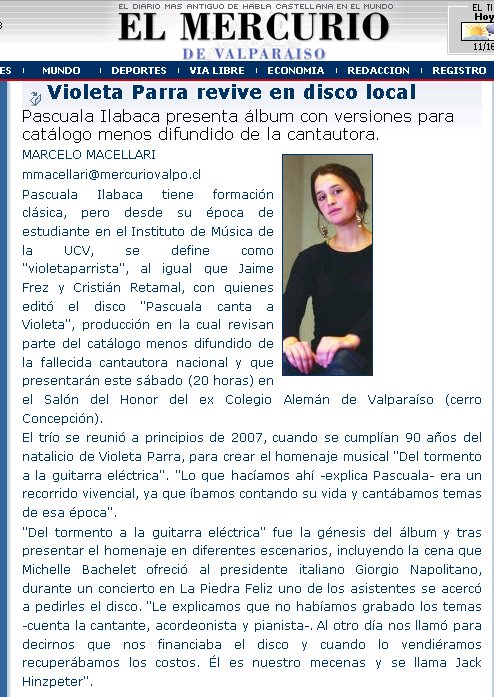 Entrevista en El Mercurio