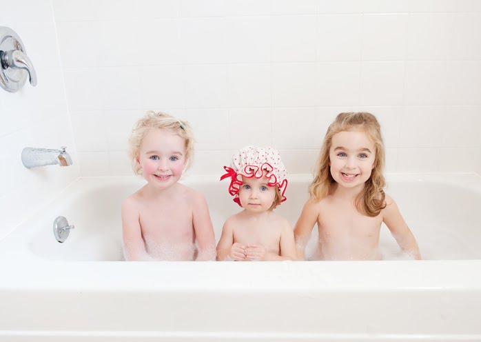 After we finished taking pictures, Kennedy jumped in the bath too! 