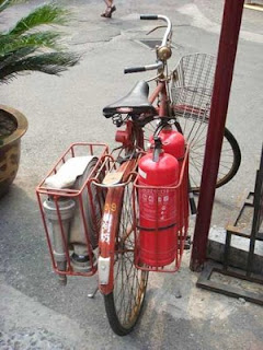 firefighting equipment funny bike with hose